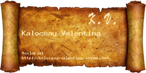 Kalocsay Valentina névjegykártya
